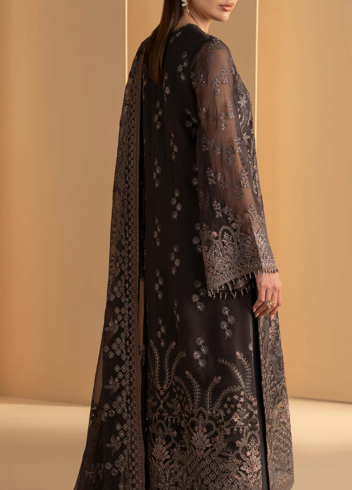 Purkashish by Lavish Premium Unstitched Embroidered Chiffon 3 Piece Suit LVP26UCP Coco Noir D-05 - Wedding Collection