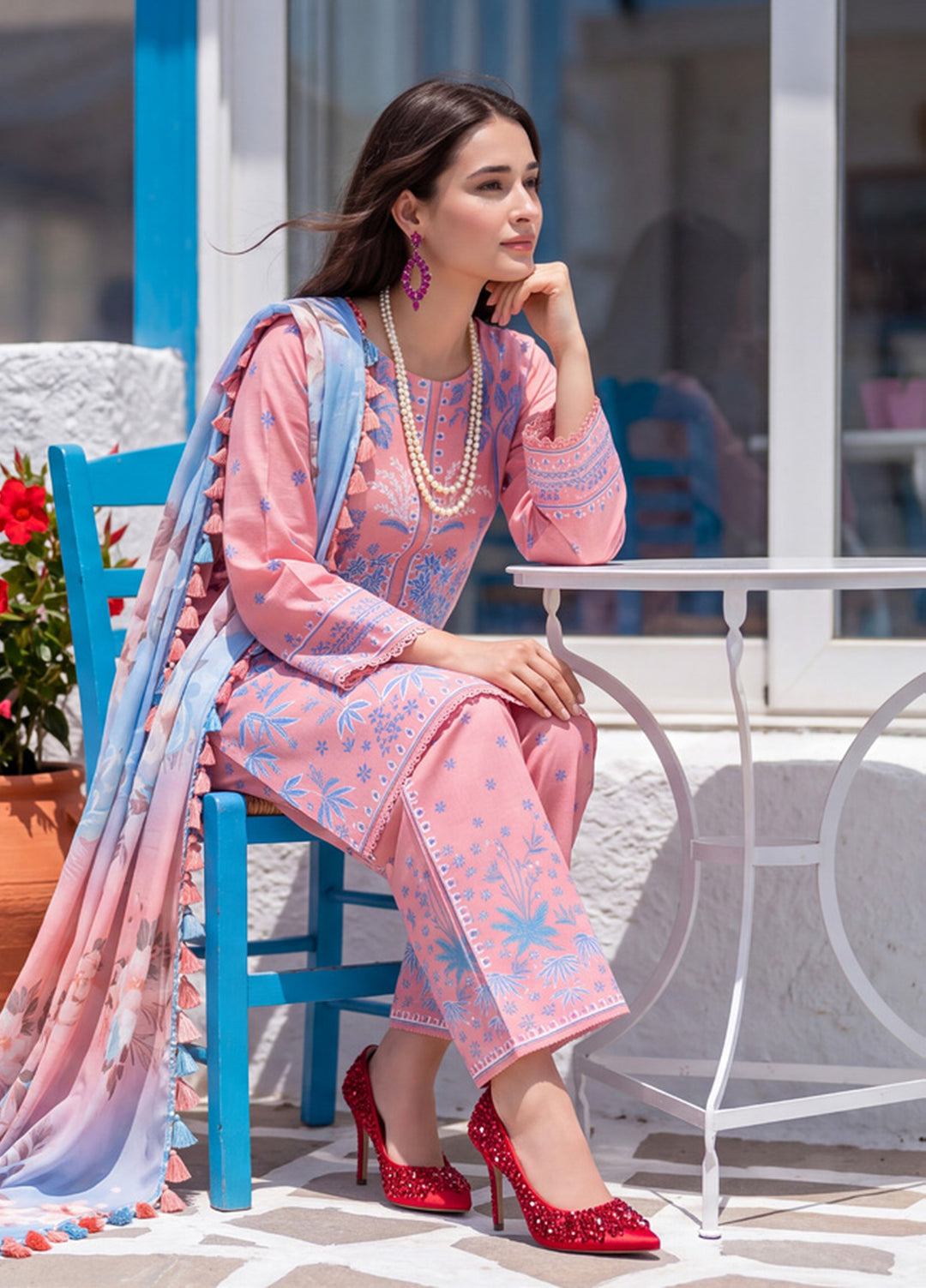 Coco by Al Zohaib RTW Printed Cambric 3 Piece Suit AZ26RCC D-07 - Casual Collection