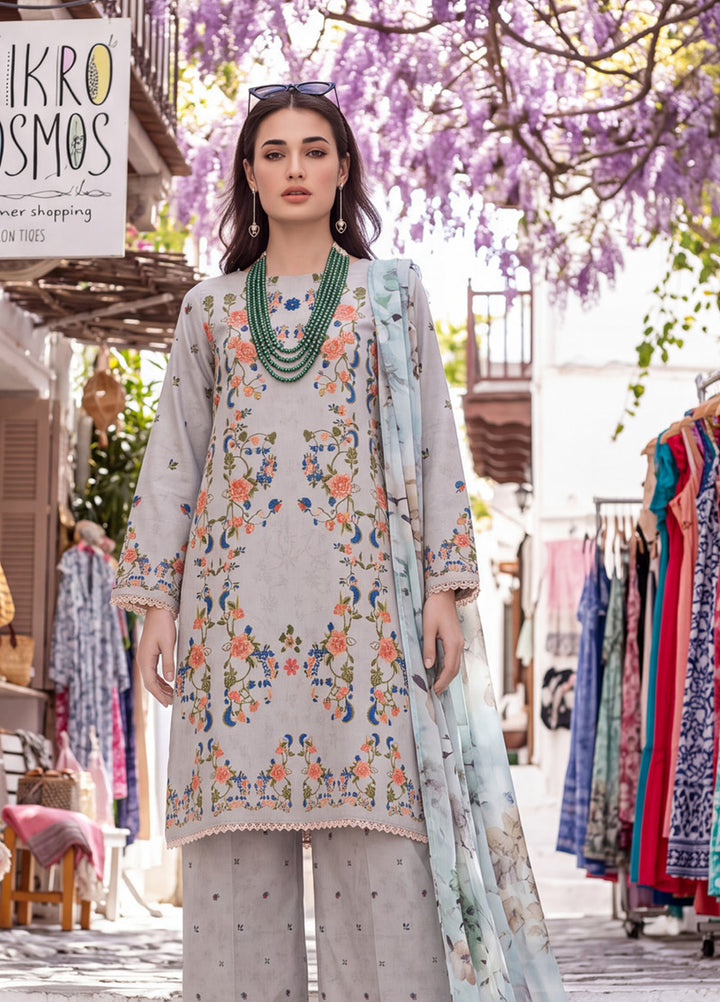 Coco by Al Zohaib Unstitched Printed Cambric 3 Piece Suit AZ26UCC D-08 - Casual Collection