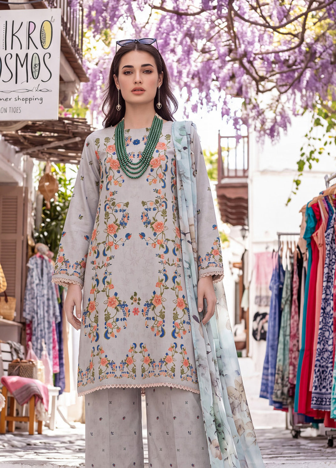 Coco by Al Zohaib RTW Printed Cambric 3 Piece Suit AZ26RCC D-08 - Casual Collection