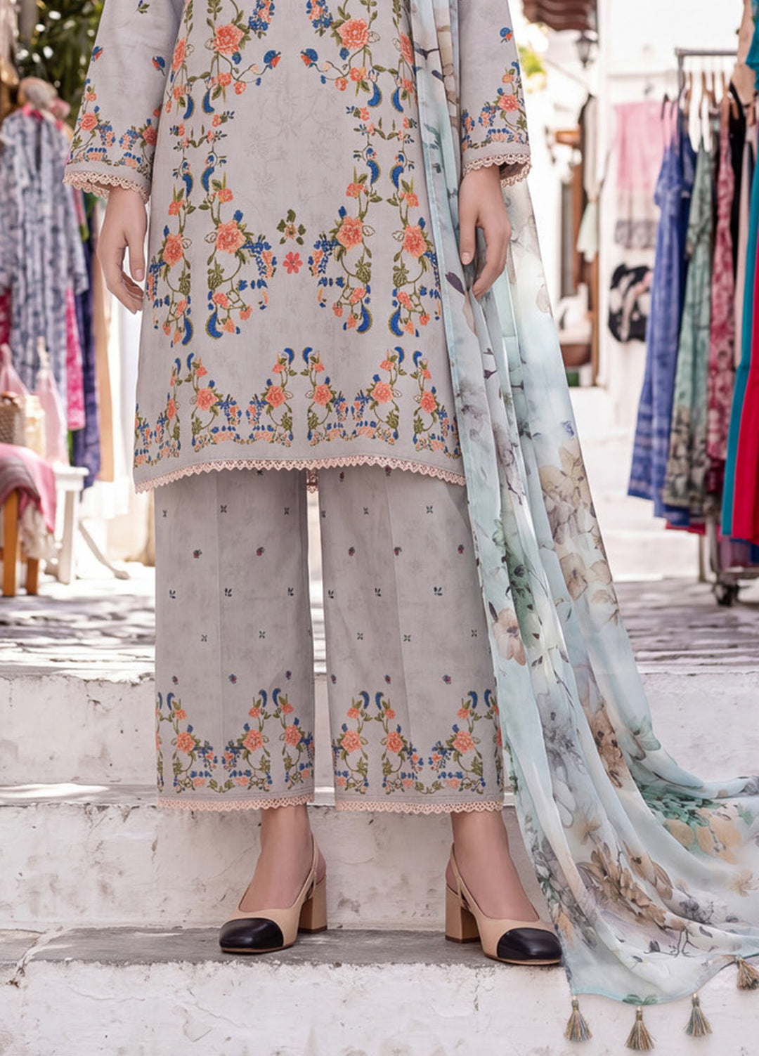 Coco by Al Zohaib Unstitched Printed Cambric 3 Piece Suit AZ26UCC D-08 - Casual Collection