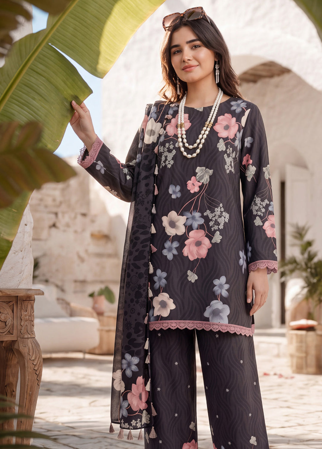 Coco by Al Zohaib RTW Printed Cambric 3 Piece Suit AZ26RCC D-09 - Casual Collection