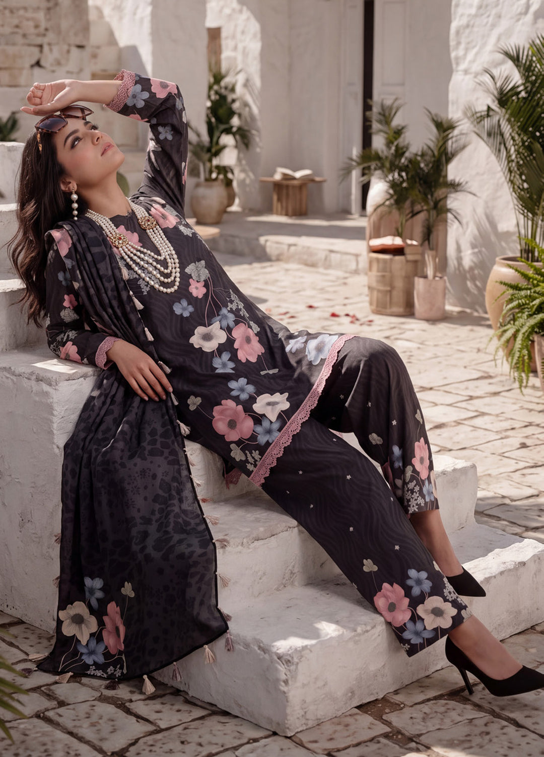 Coco by Al Zohaib Unstitched Printed Cambric 3 Piece Suit AZ26UCC D-09 - Casual Collection