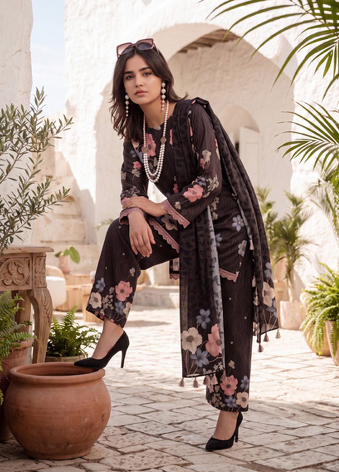 Coco by Al Zohaib RTW Printed Cambric 3 Piece Suit AZ26RCC D-09 - Casual Collection