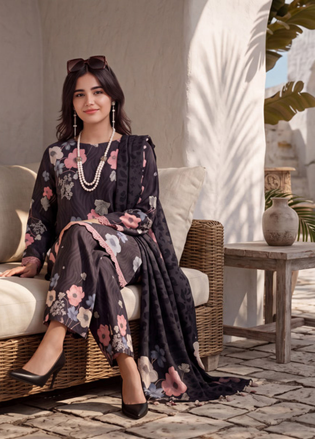 Coco by Al Zohaib RTW Printed Cambric 3 Piece Suit AZ26RCC D-09 - Casual Collection
