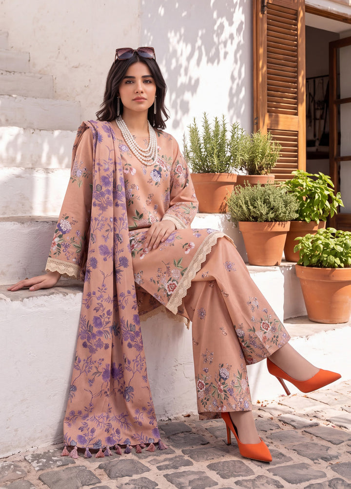 Coco by Al Zohaib RTW Printed Cambric 3 Piece Suit AZ26RCC D-10 - Casual Collection