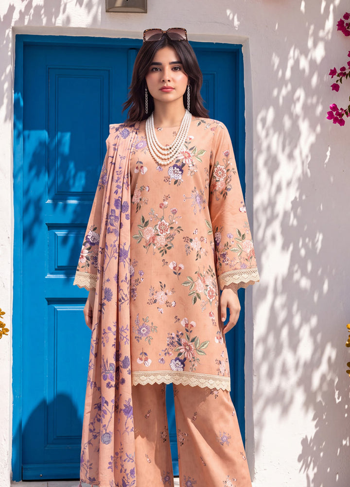 Coco by Al Zohaib Unstitched Printed Cambric 3 Piece Suit AZ26UCC D-10 - Casual Collection