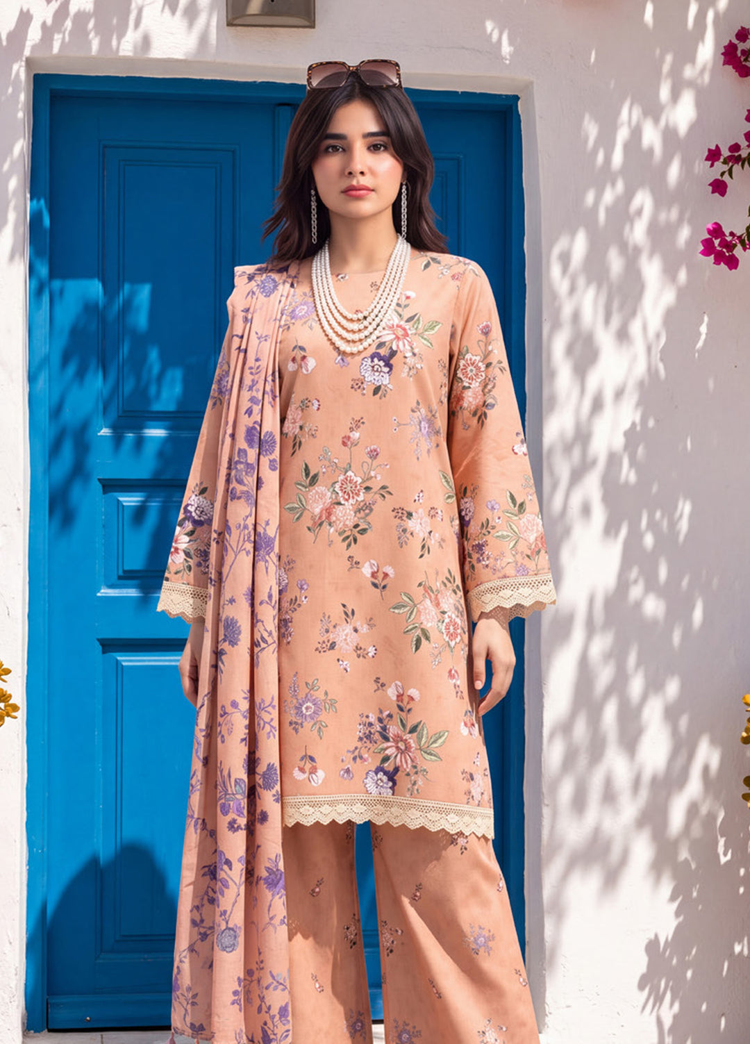 Coco by Al Zohaib RTW Printed Cambric 3 Piece Suit AZ26RCC D-10 - Casual Collection