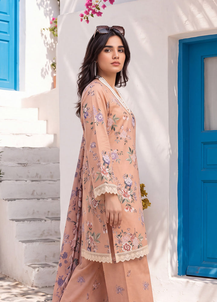 Coco by Al Zohaib RTW Printed Cambric 3 Piece Suit AZ26RCC D-10 - Casual Collection