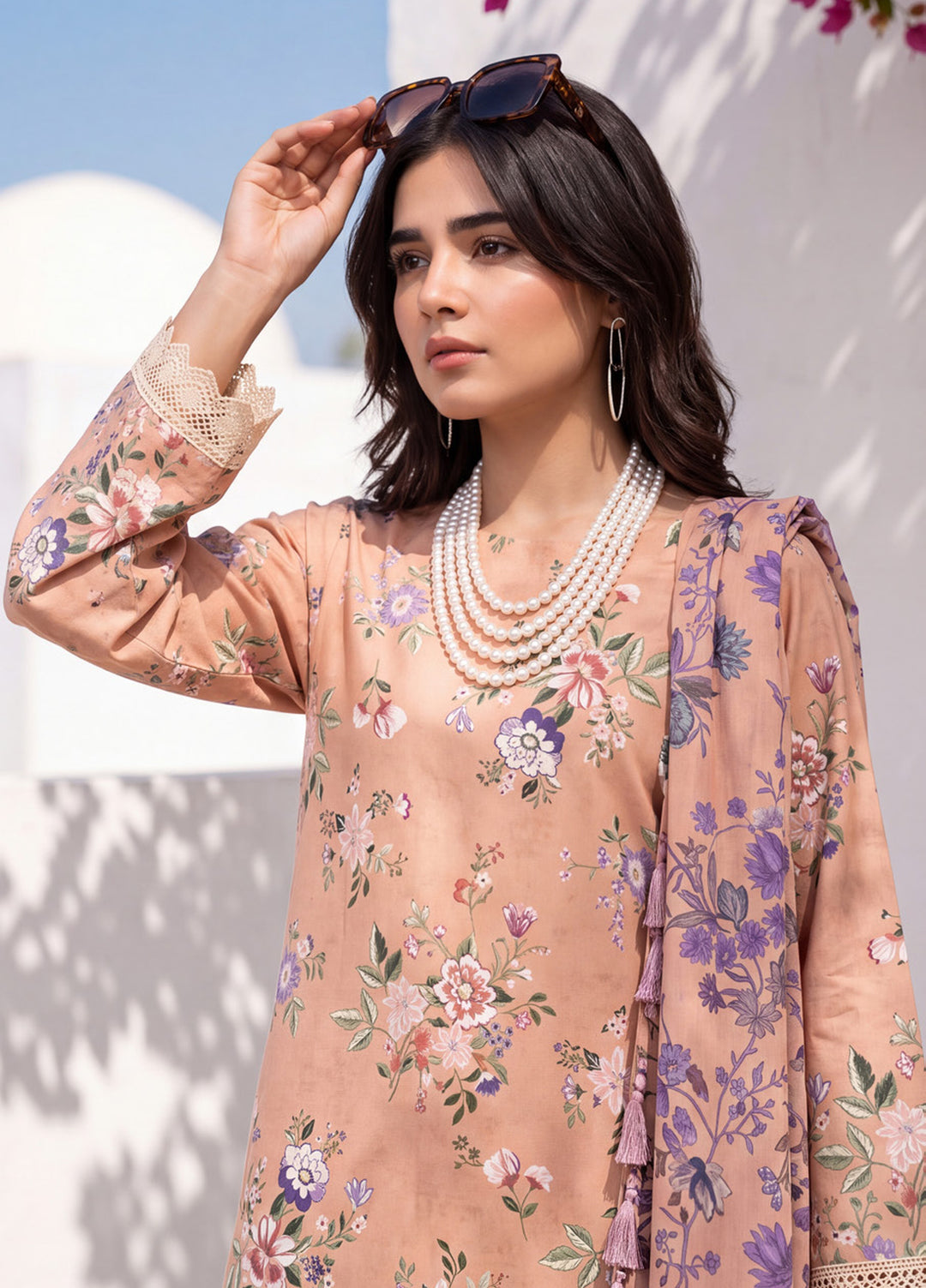 Coco by Al Zohaib RTW Printed Cambric 3 Piece Suit AZ26RCC D-10 - Casual Collection