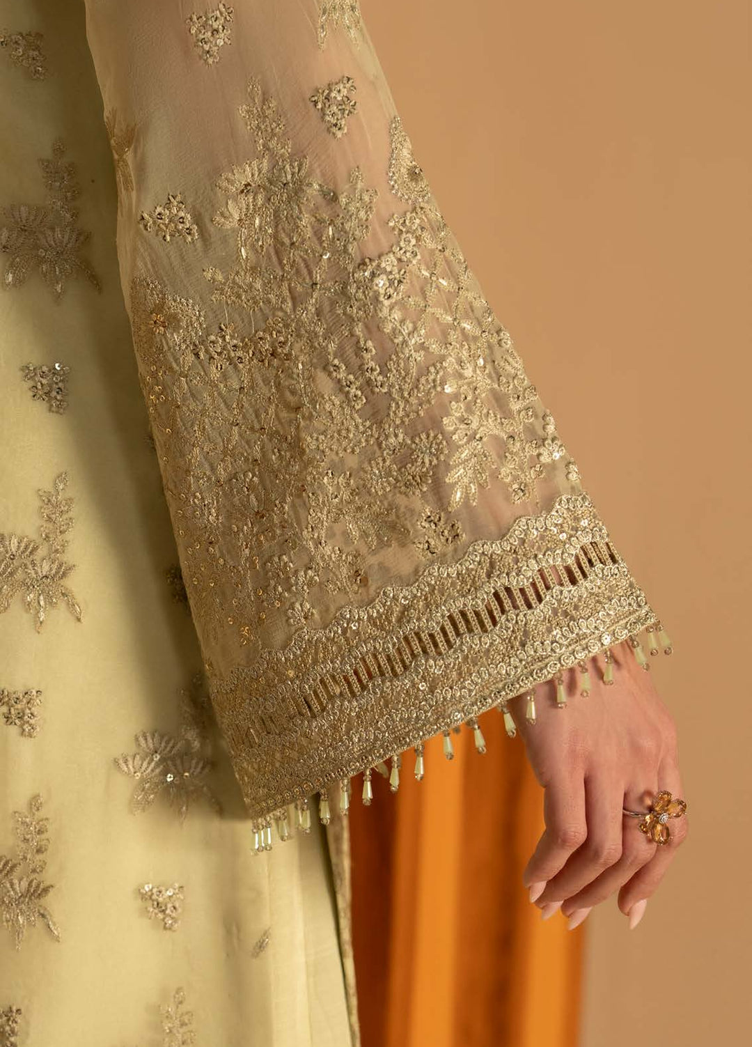 Purkashish by Lavish Premium Unstitched Embroidered Chiffon 3 Piece Suit LVP26UCP Pistachio Glow D-10 - Wedding Collection