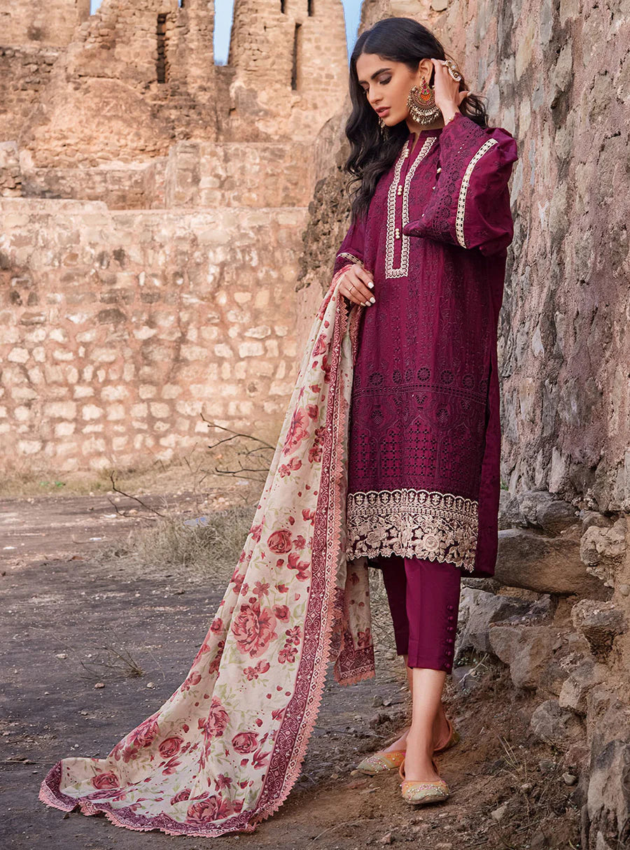 Zainab Chottani Embroidered Chikankari Suits Unstitched 3 Piece ZC22CK Pasbaan 6A - Luxury Collection