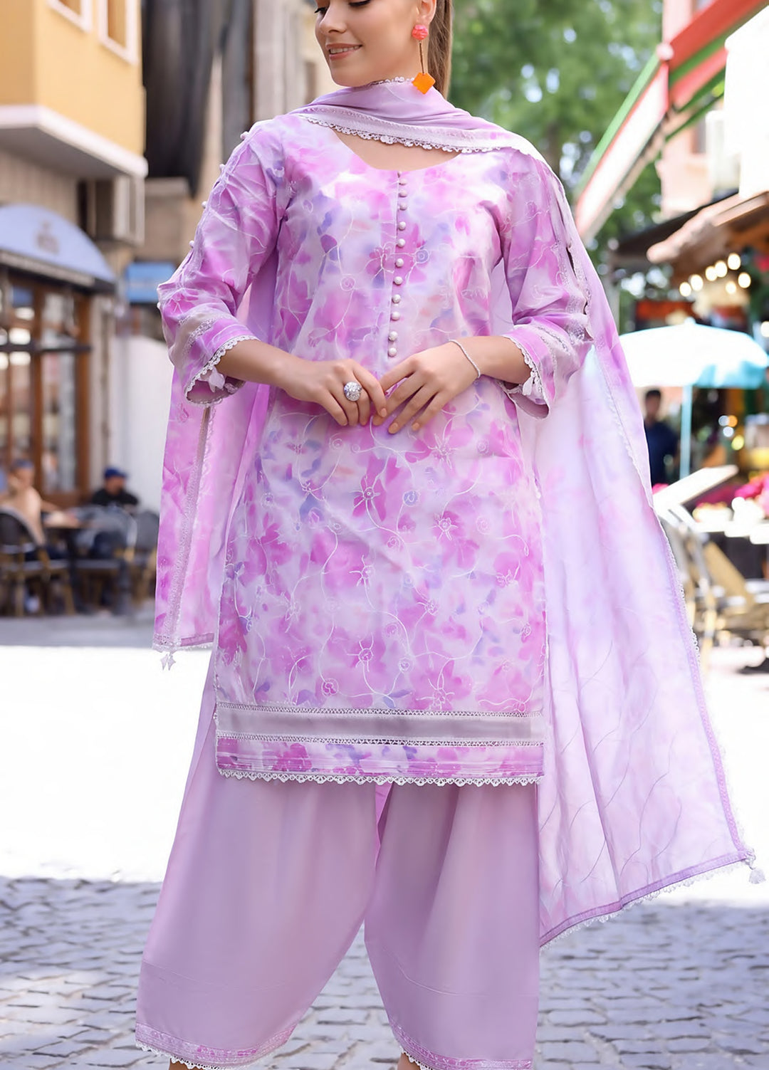 Al Zohaib Dhagakari Unstitched Embroidered Lawn 3 Piece Suit AZ26UD D-03 - Casual Collection