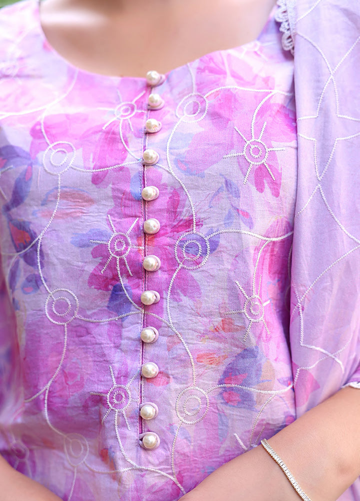 Al Zohaib Dhagakari Unstitched Embroidered Lawn 3 Piece Suit AZ26UD D-03 - Casual Collection