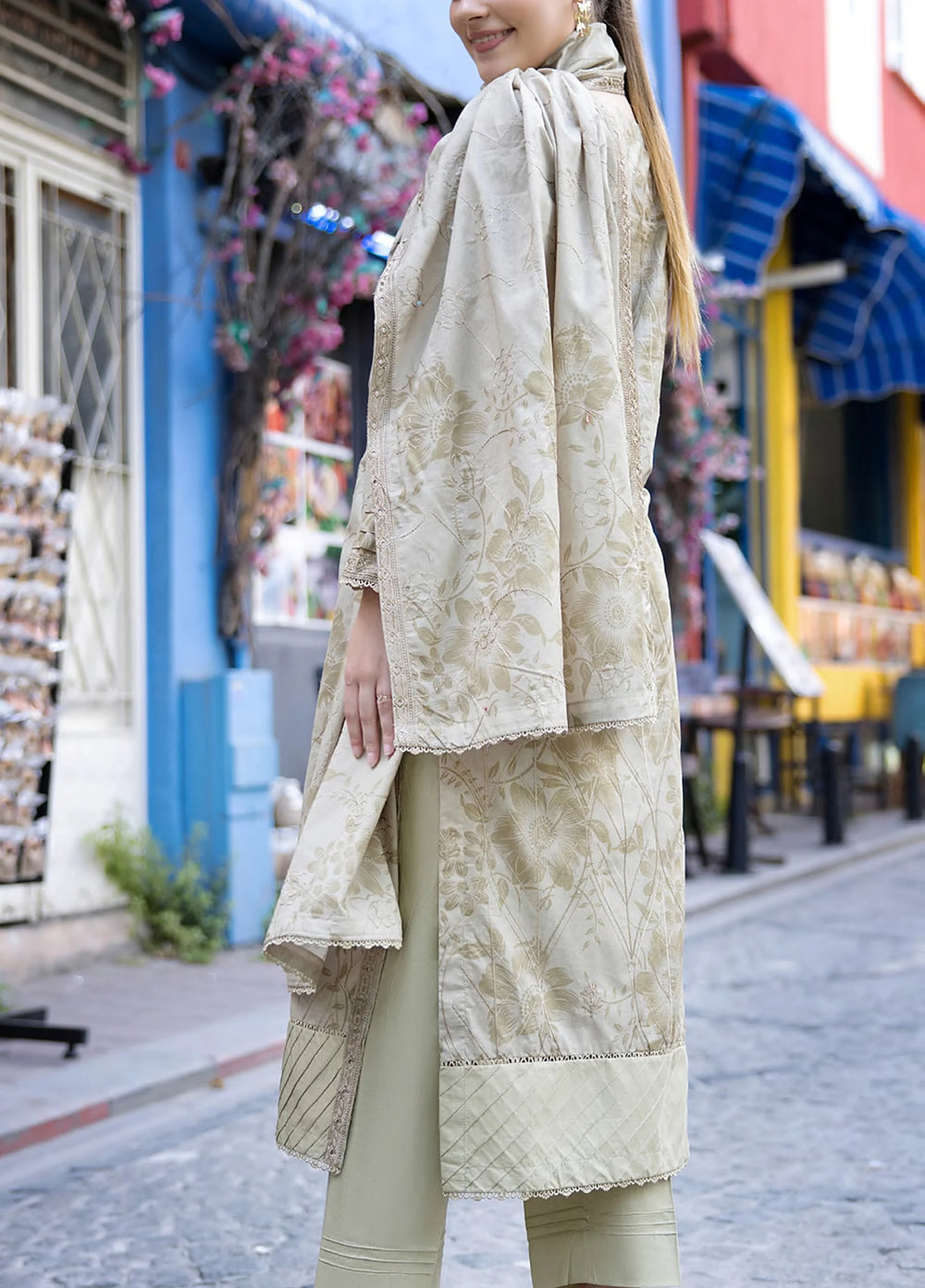 Al Zohaib Dhagakari Unstitched Embroidered Lawn 3 Piece Suit AZ26UD D-04 - Casual Collection