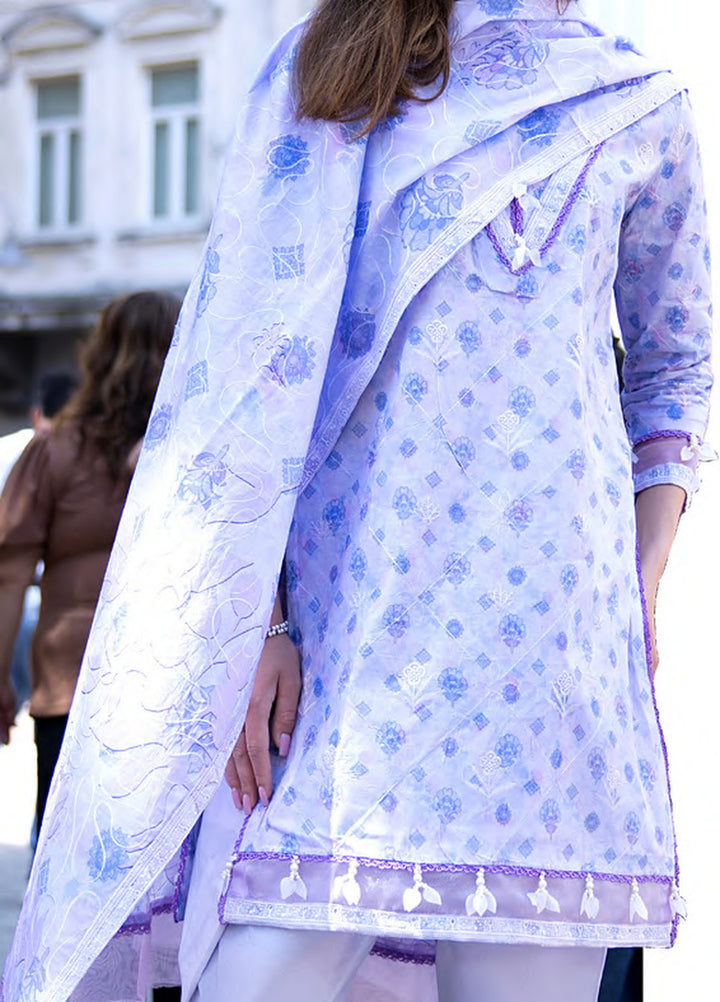 Al Zohaib Dhagakari Unstitched Embroidered Lawn 3 Piece Suit AZ26UD D-07 - Casual Collection