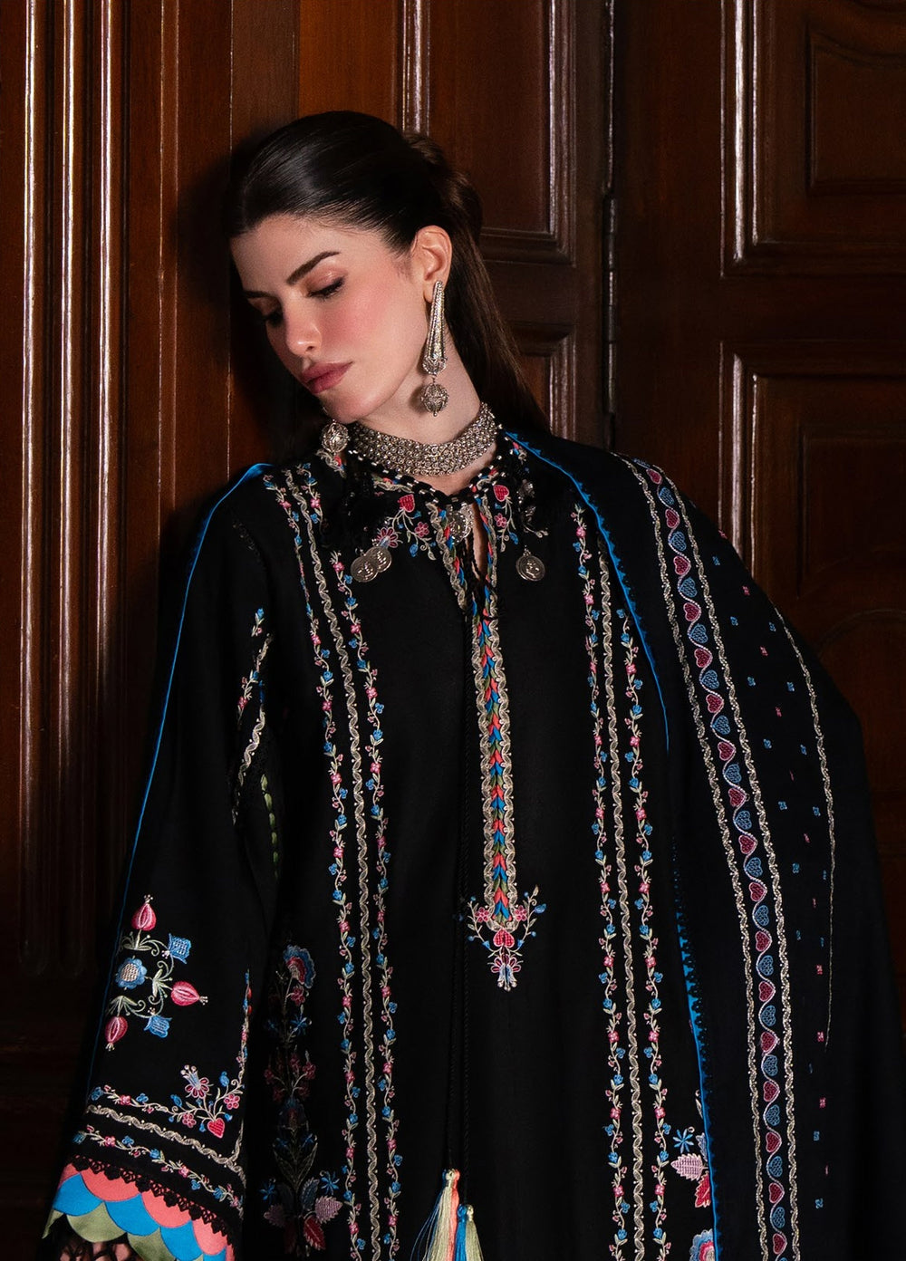 Dulzura by Bin Ilyas Unstitched Embroidered Leather Peach 3 Piece Suit BI26UPD 1021A - Leather Collection