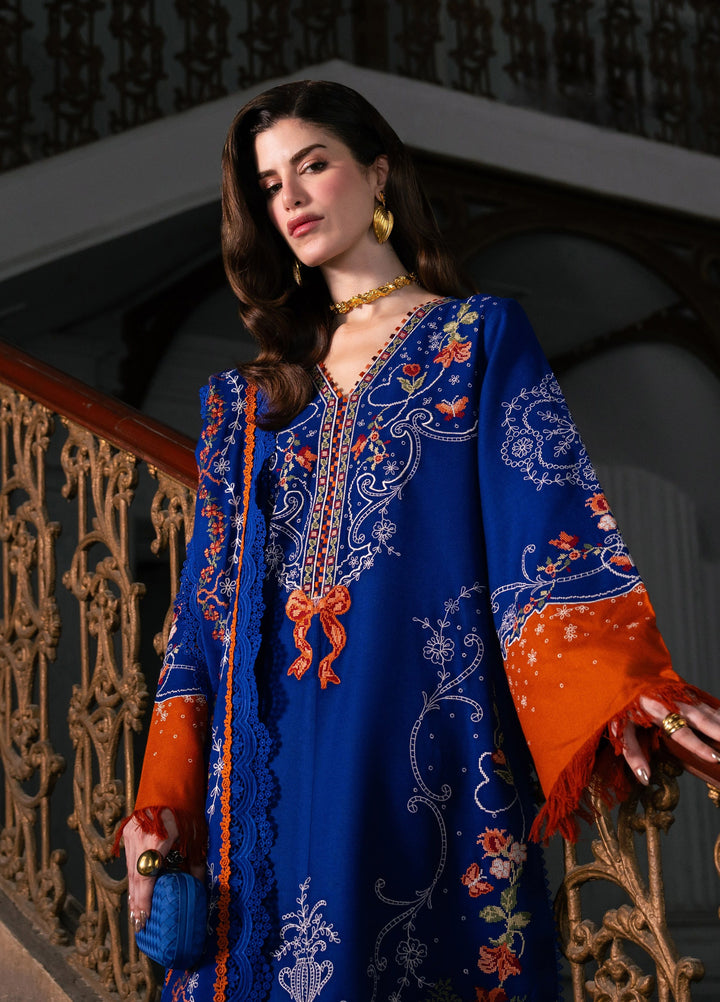 Dulzura by Bin Ilyas Unstitched Embroidered Leather Peach 3 Piece Suit BI26UPD 1023B - Leather Collection