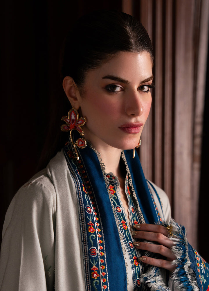 Dulzura by Bin Ilyas Unstitched Embroidered Leather Peach 3 Piece Suit BI26UPD 1024A - Leather Collection