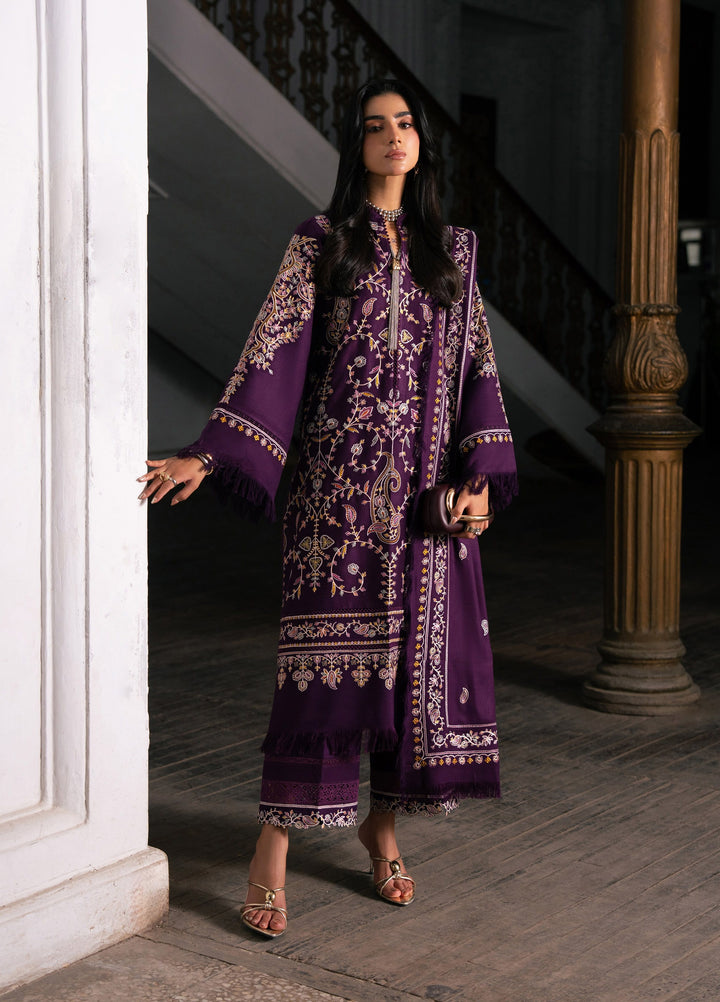 Dulzura by Bin Ilyas Unstitched Embroidered Leather Peach 3 Piece Suit BI26UPD 1022A - Leather Collection