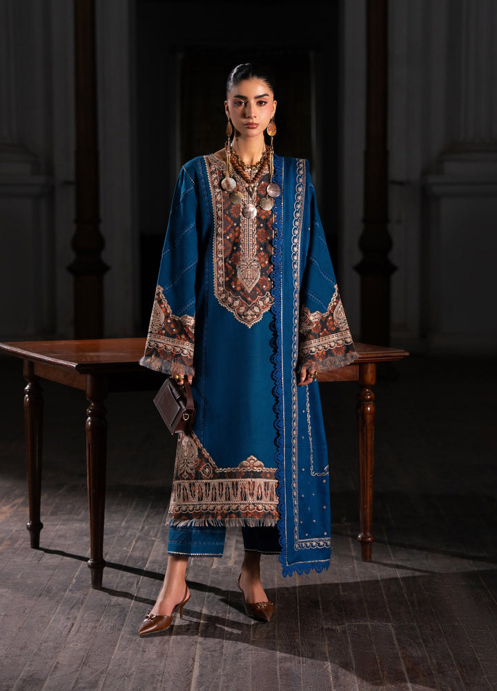 Dulzura by Bin Ilyas Unstitched Embroidered Leather Peach 3 Piece Suit BI26UPD 1027A - Leather Collection