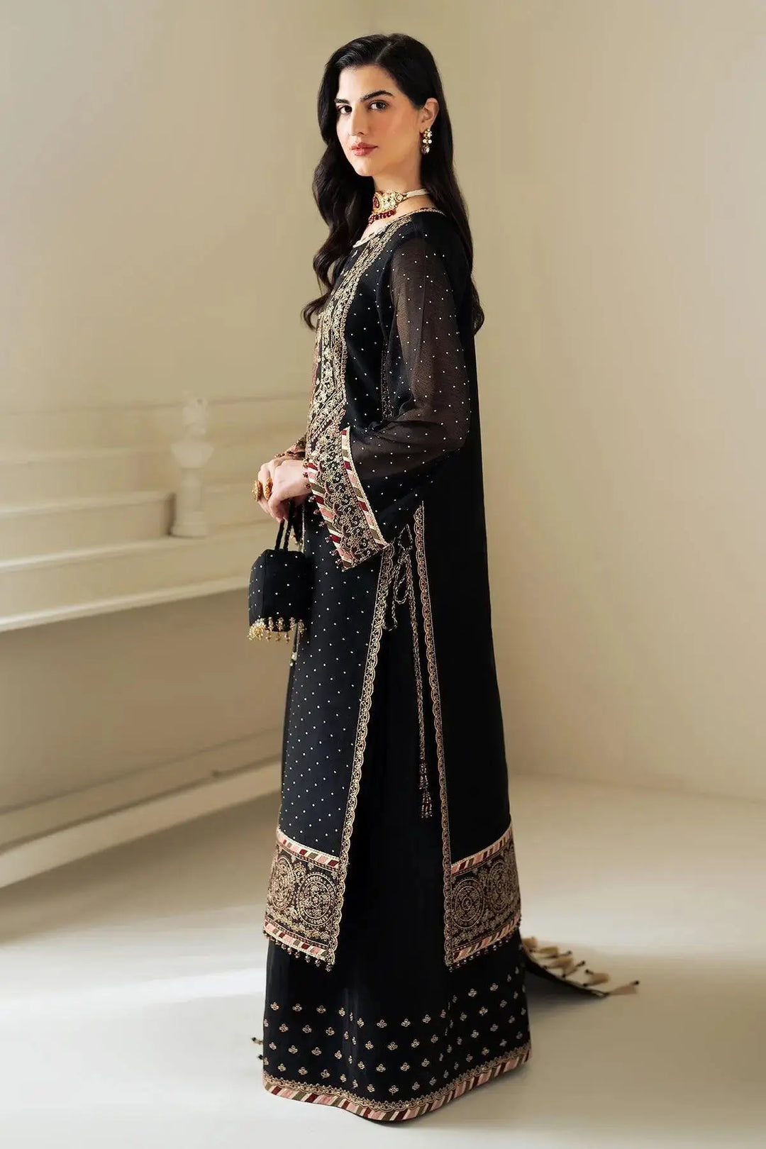 Alizeh Fashion Unstitched Embroidered Chiffon 3 Piece Suit AF26UCF AF-PS-8005-Alba - Festive Collection
