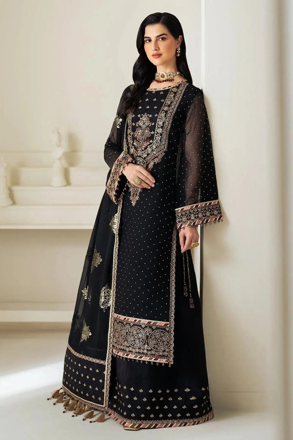 Alizeh Fashion Unstitched Embroidered Chiffon 3 Piece Suit AF26UCF AF-PS-8005-Alba - Festive Collection