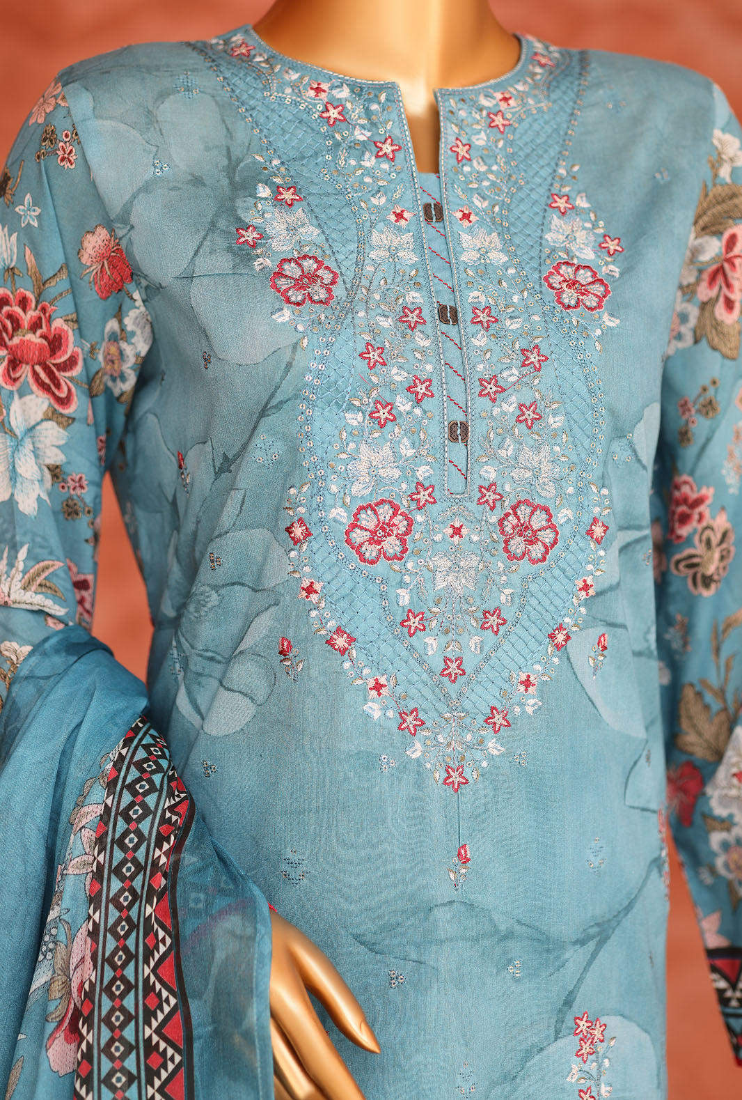 Elegant by HZ Textiles Unstitched Embroidered Lawn 3 Piece Suit EC-1048 Festive Collection