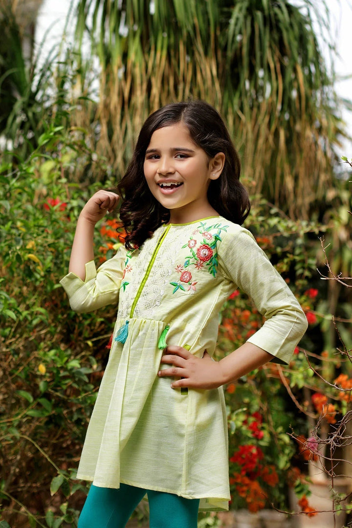 Ochre RTW Embroidered Girls 1 Piece Linen Girls Top OWT-317 - Summer Collection