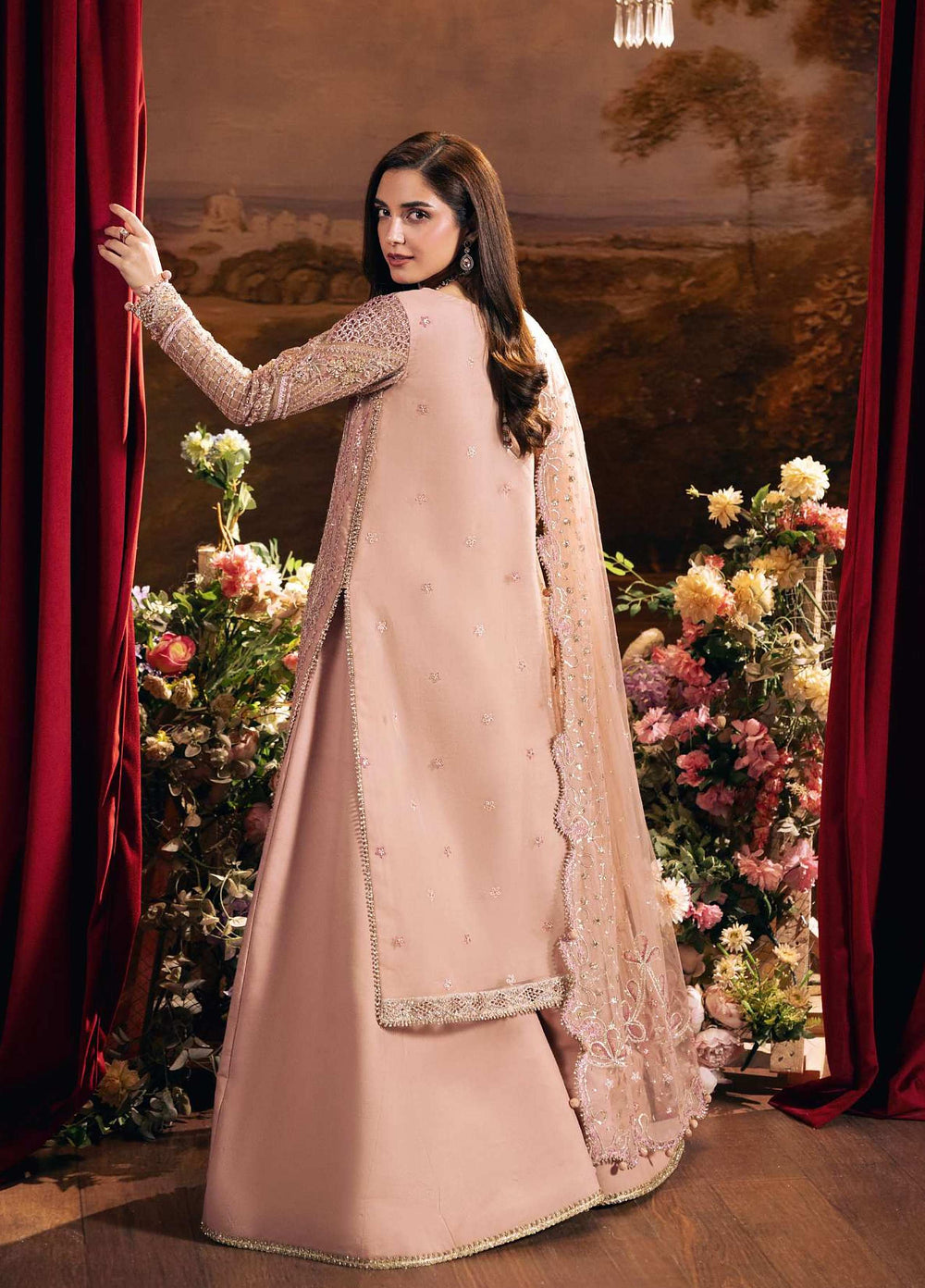 Seranade by Elaf Unstitched Embroidered Poly Net 3 Piece Suit EL26USW Valentina FHM-03 - Wedding Collection