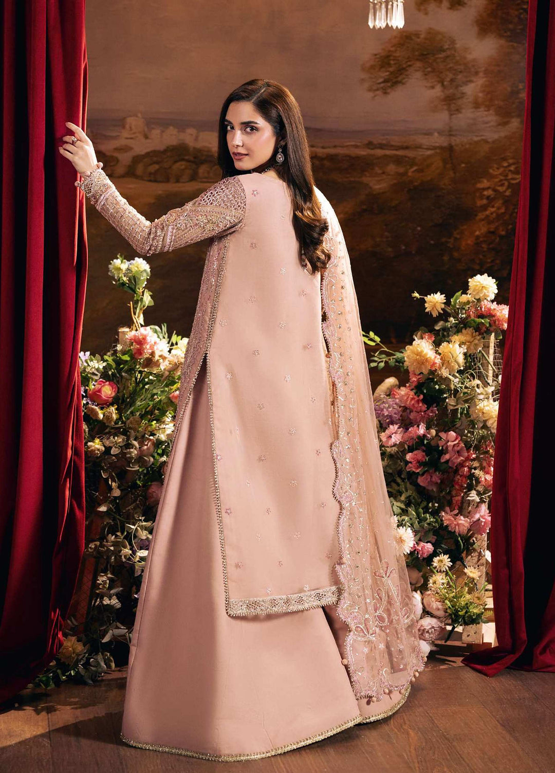 Seranade by Elaf Unstitched Embroidered Poly Net 3 Piece Suit EL26USW Valentina FHM-03 - Wedding Collection