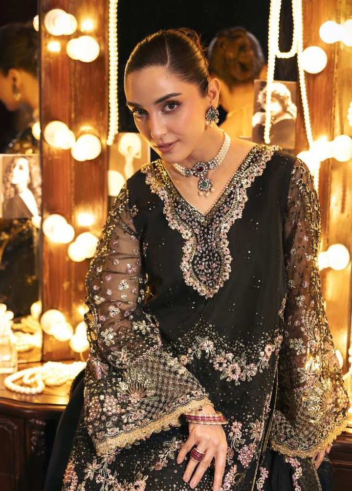 Seranade by Elaf Unstitched Embroidered Poly Net 3 Piece Suit EL26USW Masquerade EHM 05 - Wedding Collection