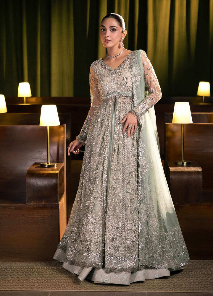 Seranade by Elaf Unstitched Embroidered Organza 3 Piece Suit EL26USW Moonveil EHM-06 - Wedding Collection