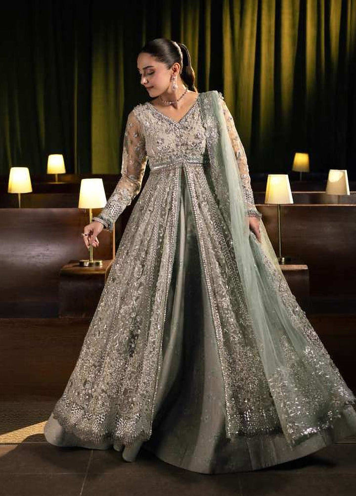 Seranade by Elaf Unstitched Embroidered Organza 3 Piece Suit EL26USW Moonveil EHM-06 - Wedding Collection