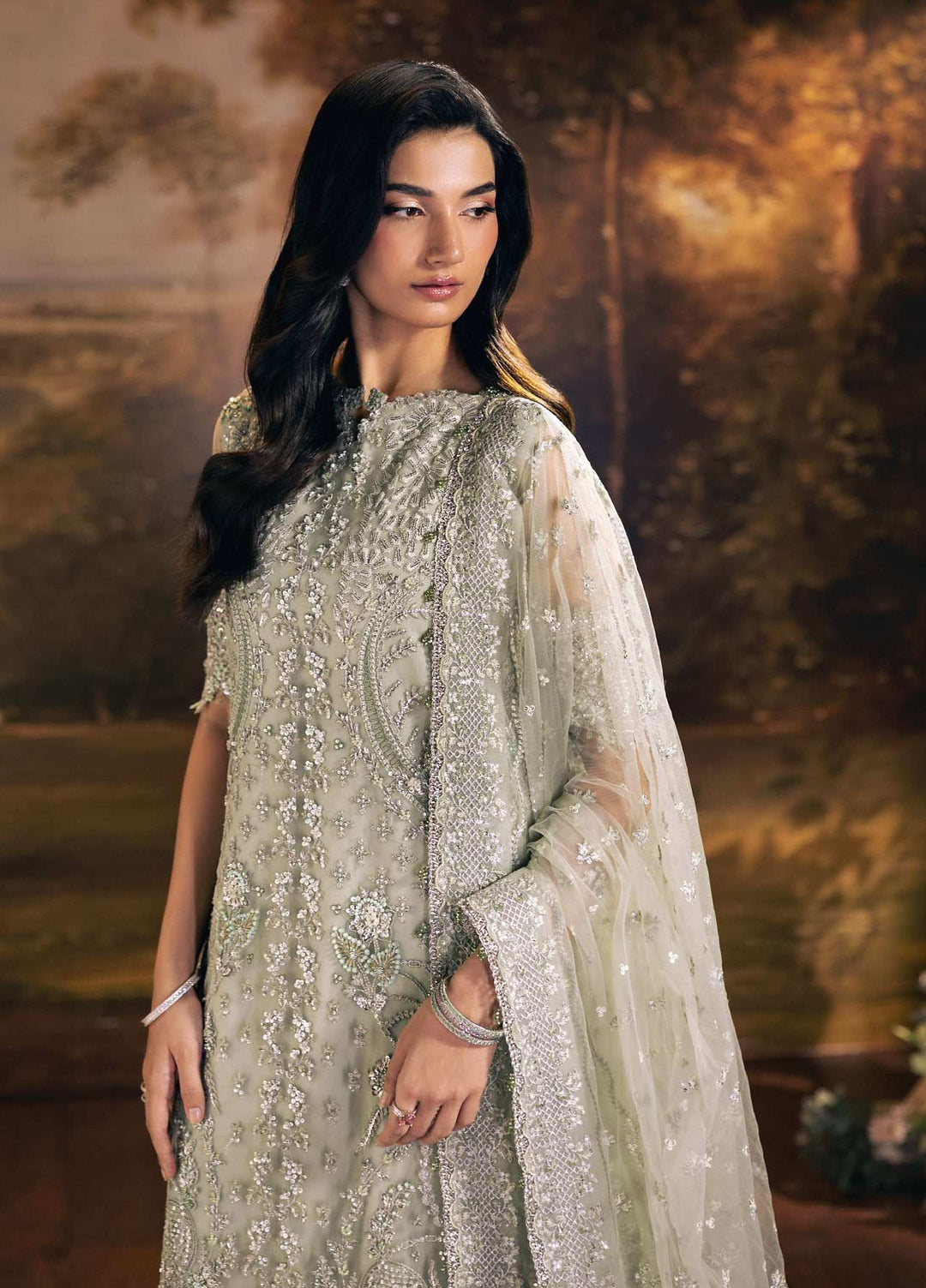 Seranade by Elaf Unstitched Embroidered Organza 3 Piece Suit EL26USW Elysia FHM-08 - Wedding Collection