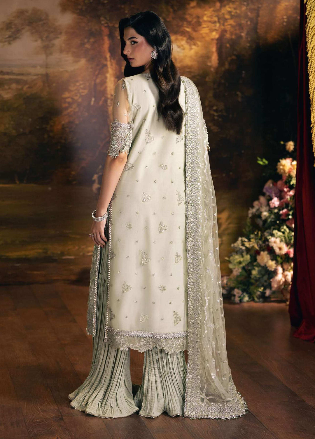 Seranade by Elaf Unstitched Embroidered Organza 3 Piece Suit EL26USW Elysia FHM-08 - Wedding Collection
