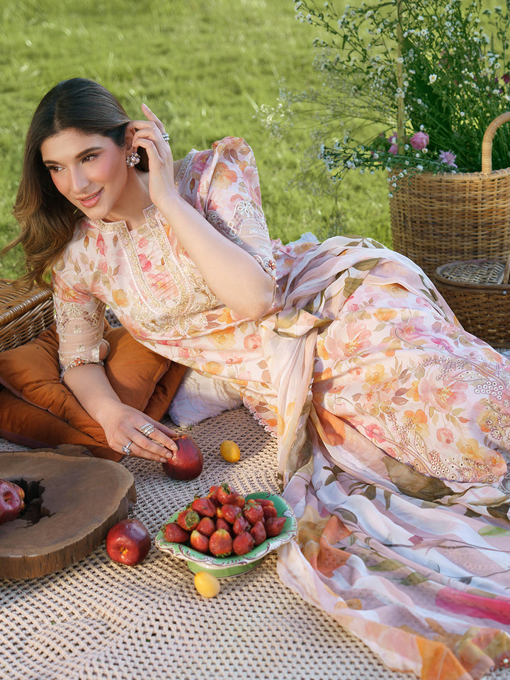 Sunset Muse by Izel Unstitched Embroidered Lawn 3 Piece Suit Elah - Eid Collection