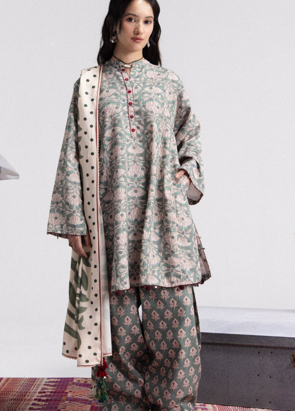 Coco by Zara Shahjahan Unstitched Printed Linen 3 Piece Suit CZ26UPL Elowen 7A - Casual Collection