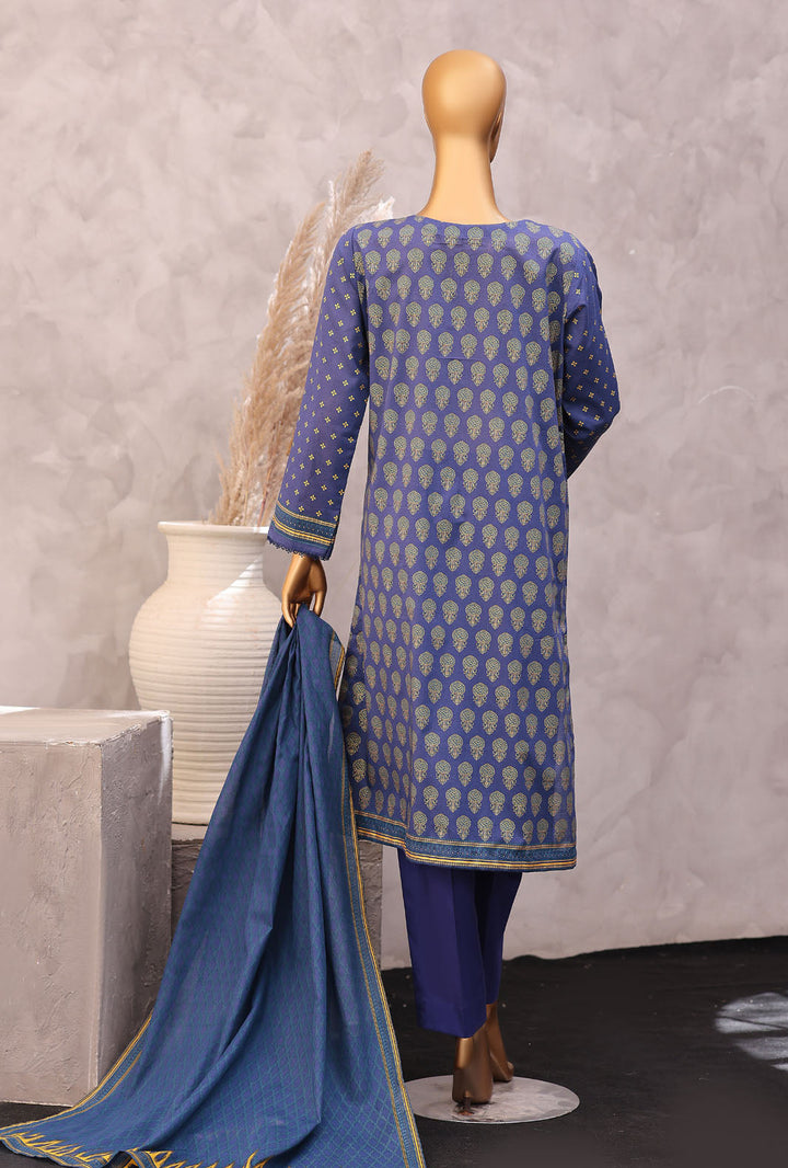 Exclusive by HZ Textiles Unstitched Printed Lawn 3 Piece Suit EPC-7059 - Casual Collection