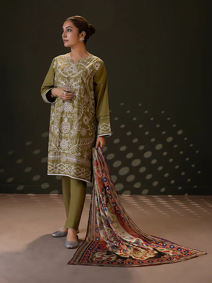 Salitex Women Embroidered Cambric 3 Piece Suit WRS3BA24AL34 - Winter Collection