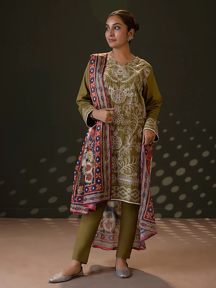 Salitex Women Embroidered Cambric 3 Piece Suit WRS3BA24AL34 - Winter Collection