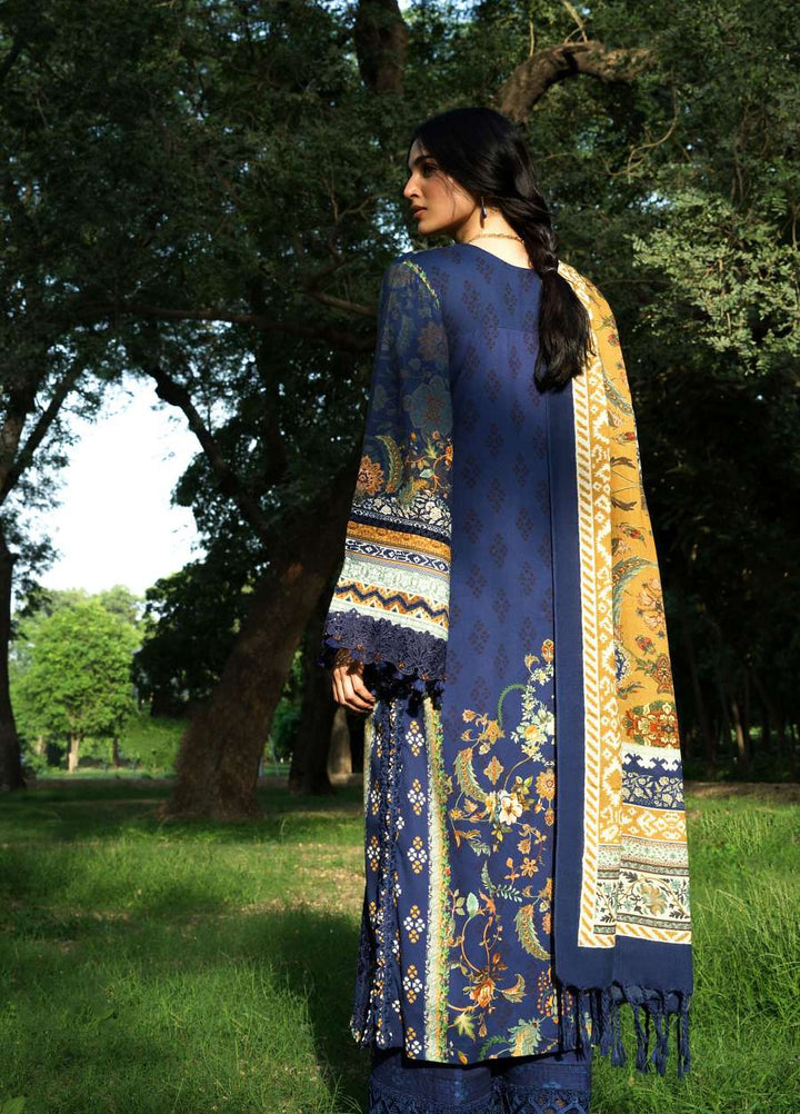 Wilderness by Elaf Unstitched Printed Marina 3 Piece Suit EL26UW Wilderness EWR-3A Blues - Winter Collection