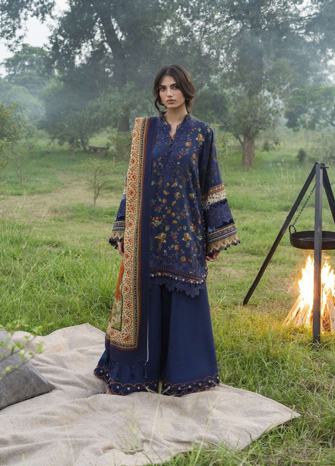 Wilderness by Elaf Unstitched Printed Khaddar 3 Piece Suit EL26UW Elsewhere EWR-8B - Winter Collection