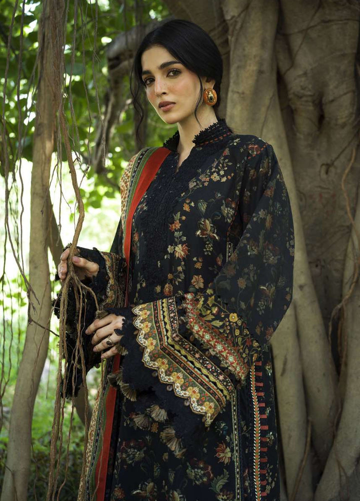 Wilderness by Elaf Unstitched Printed Khaddar 3 Piece Suit EL26UW Noire EWR-8A - Winter Collection