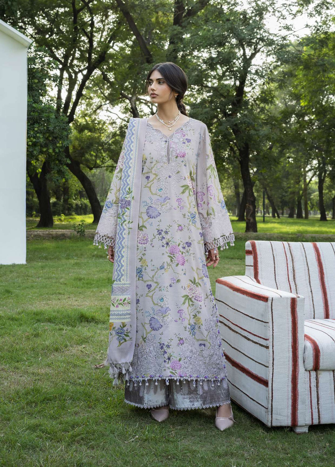 Wilderness by Elaf Unstitched Printed Khaddar 3 Piece Suit EL26UW Snowbelle EWR-7A - Winter Collection