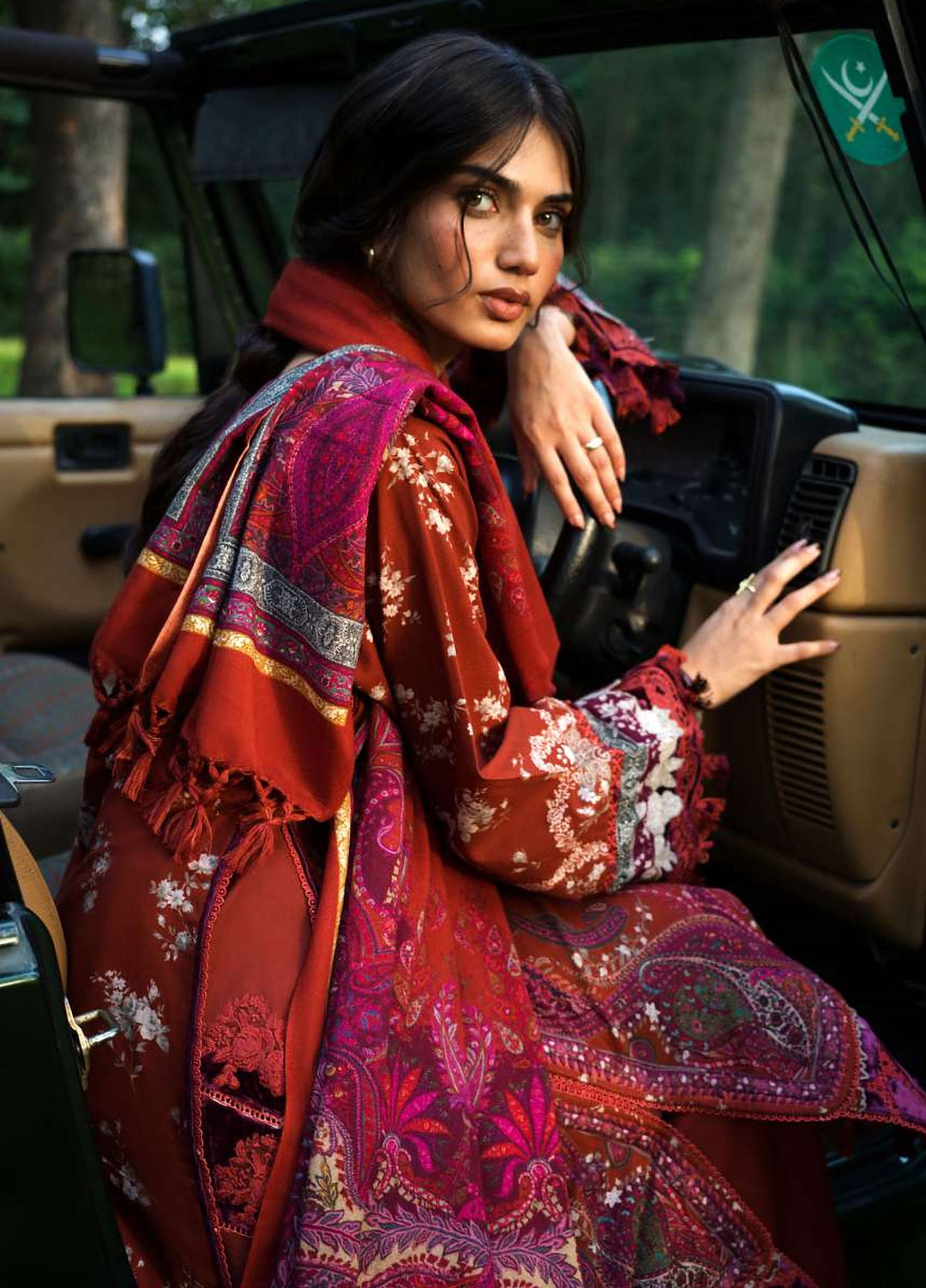 Wilderness by Elaf Unstitched Printed Khaddar 3 Piece Suit EL26UW Cinder EWR-2B - Winter Collection