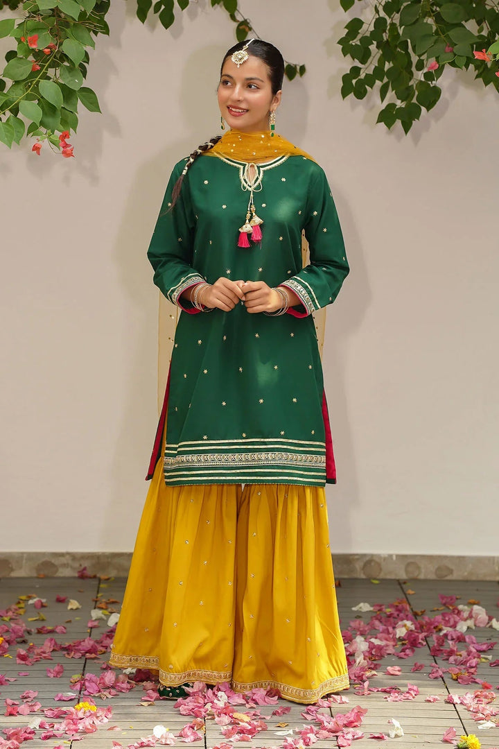 Ochre RTW Embroidered Girls 3 Piece Silk  MHD-11 - Winter Collection