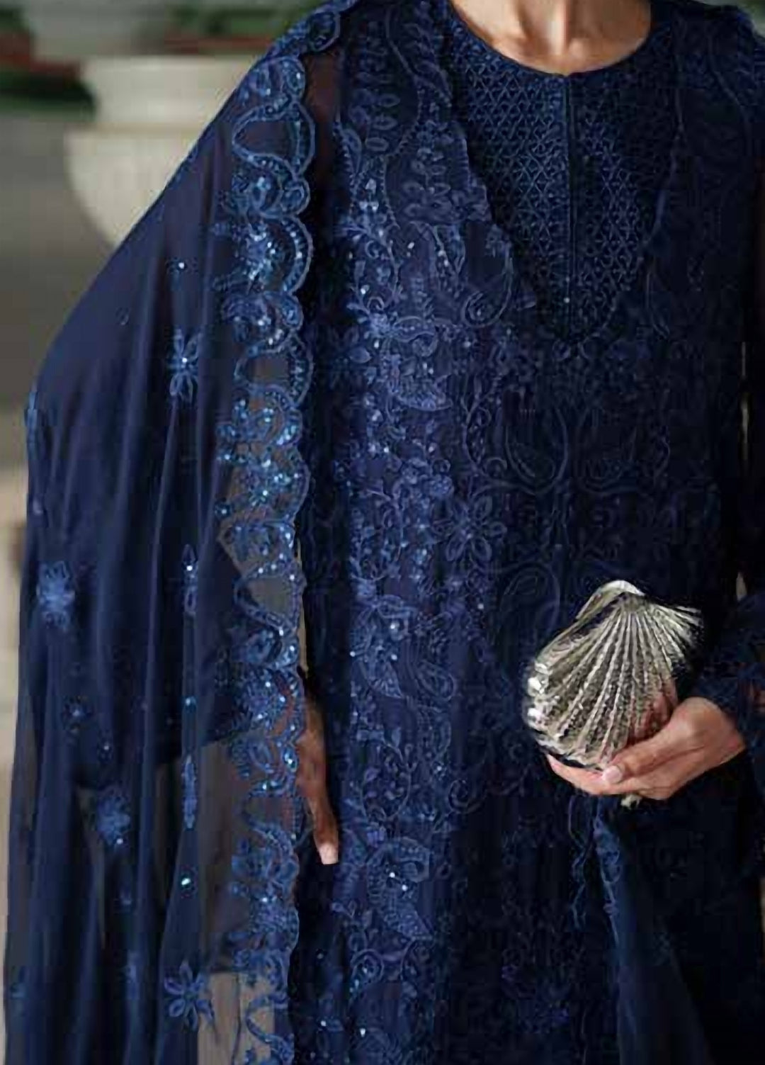 Modern Heirloom by Emaan Adeel Unstitched Embroidered Chiffon 3 Piece Suit EA26UMH Coralia - Festive Collection