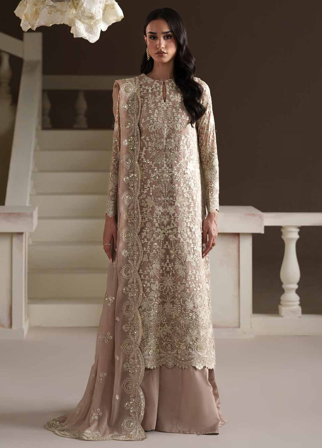 Modern Heirloom by Emaan Adeel Unstitched Embroidered Chiffon 3 Piece Suit EA26UMH Pearl Reverie - Festive Collection