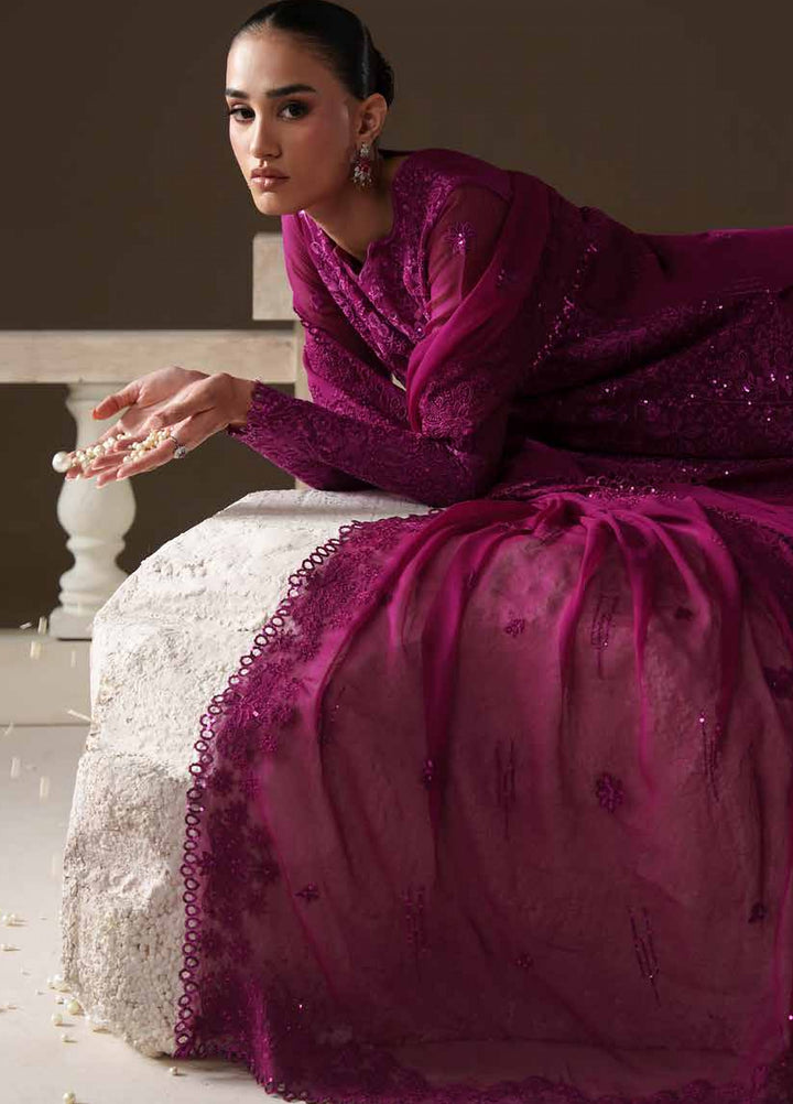 Modern Heirloom by Emaan Adeel Unstitched Embroidered Chiffon 3 Piece Suit EA26UMH Rose Memoir - Festive Collection